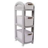 Thickened Enlarged Basket Shelf Cart Multi Layers Storage Rack Removable Floor Standing Multi Layer Organizer with Wheels 3 Layers