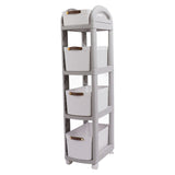 Thickened Enlarged Basket Shelf Cart Multi Layers Storage Rack Removable Floor Standing Multi Layer Organizer with Wheels 4 Layers