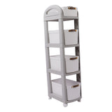 Thickened Enlarged Basket Shelf Cart Multi Layers Storage Rack Removable Floor Standing Multi Layer Organizer with Wheels 4 Layers