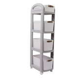 Thickened Enlarged Basket Shelf Cart Multi Layers Storage Rack Removable Floor Standing Multi Layer Organizer with Wheels 4 Layers