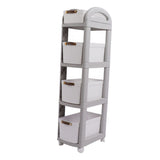 Thickened Enlarged Basket Shelf Cart Multi Layers Storage Rack Removable Floor Standing Multi Layer Organizer with Wheels 4 Layers