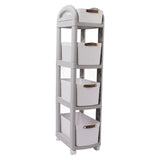 Thickened Enlarged Basket Shelf Cart Multi Layers Storage Rack Removable Floor Standing Multi Layer Organizer with Wheels 4 Layers
