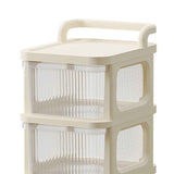Drawer Storage Cart with Organizer Top Transparent Rolling Storage Cart with Smooth 4 Wheel Roll for Home Office Beige 3 Layers In Australia - Darrahopens