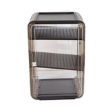 Cup Storage Rack Dustproof Stackable Plastic Clear Cup Organizer Box for Cabinet Desktop Large Black