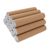12 Pcs Round Paper Tubes Poster Storage Tubes Multipurpose Mailing Poster Paper Tubes with Plastic Lid 5.3x30cm In Australia - Darrahopens