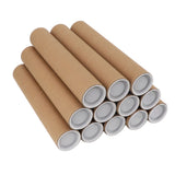 12 Pcs Round Paper Tubes Poster Storage Tubes Multipurpose Mailing Poster Paper Tubes with Plastic Lid 5.3x30cm In Australia - Darrahopens