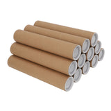 12 Pcs Round Paper Tubes Poster Storage Tubes Multipurpose Mailing Poster Paper Tubes with Plastic Lid 5.3x30cm