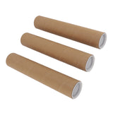 12 Pcs Round Paper Tubes Poster Storage Tubes Multipurpose Mailing Poster Paper Tubes with Plastic Lid 5.3x30cm