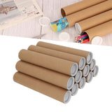12 Pcs Round Paper Tubes Poster Storage Tubes Multipurpose Mailing Poster Paper Tubes with Plastic Lid 5.3x30cm