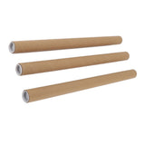 12 Pcs Round Paper Tubes Poster Storage Tubes Multipurpose Mailing Poster Paper Tubes with Plastic Lid 3.4x51cm
