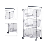 Rolling Storage Cart Stable Stylish Multifunctional Rugged Mobile Storage Organizer Trolley for Home 3 Tier In Australia - Darrahopens