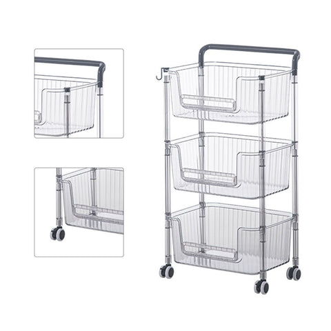 Rolling Storage Cart Stable Stylish Multifunctional Rugged Mobile Storage Organizer Trolley for Home 3 Tier In Australia - Darrahopens