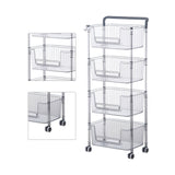 Rolling Storage Cart Stable Stylish Multifunctional Rugged Mobile Storage Organizer Trolley for Home 4 Tier