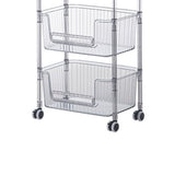 Rolling Storage Cart Stable Stylish Multifunctional Rugged Mobile Storage Organizer Trolley for Home 4 Tier In Australia - Darrahopens