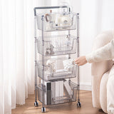 Rolling Storage Cart Stable Stylish Multifunctional Rugged Mobile Storage Organizer Trolley for Home 4 Tier