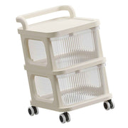 Rolling Cart with Clear Drawer Multifunction Rolling Storage Cart Organizer with Wheels for Bedroom Kitchen Office 2 Layer In Australia - Darrahopens