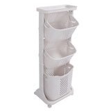 Household Kitchen Shelf Multifunctional Large Size PP Bathroom Simple Storage Shelf for Living Room 3 Layer