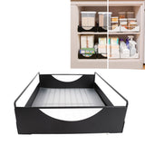 Pull Out Cabinet Organizer Carbon Steel Smooth Sliding Silent Slide Out Pantry Shelves for Bathroom Wardrobe Black L 302x401x115mm