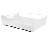 Pull Out Cabinet Organizer Carbon Steel Smooth Sliding Silent Slide Out Pantry Shelves for Bathroom Wardrobe White L 302x401x115mm