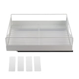 Pull Out Cabinet Organizer Carbon Steel Smooth Sliding Silent Slide Out Pantry Shelves for Bathroom Wardrobe White L 302x401x115mm