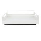 Pull Out Cabinet Organizer Carbon Steel Smooth Sliding Silent Slide Out Pantry Shelves for Bathroom Wardrobe White L 302x401x115mm