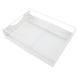 Pull Out Cabinet Organizer Carbon Steel Smooth Sliding Silent Slide Out Pantry Shelves for Bathroom Wardrobe White L 302x401x115mm