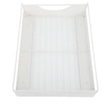 Pull Out Cabinet Organizer Carbon Steel Smooth Sliding Silent Slide Out Pantry Shelves for Bathroom Wardrobe White L 302x401x115mm