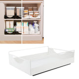 Pull Out Cabinet Organizer Carbon Steel Smooth Sliding Silent Slide Out Pantry Shelves for Bathroom Wardrobe White L 302x401x115mm