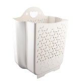 Collapsible Hanging Laundry Basket PP Wall Mounted Collapsible Laundry Hamper for Laundry Dorm Room XL White