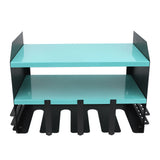 Power Tool Organizer 4 Slots Iron Structure Multifunctional Compact Drill Holder Wall Mount for Workshop Warehouse Blue