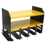 Power Tool Organizer 4 Slots Iron Structure Multifunctional Compact Drill Holder Wall Mount for Workshop Warehouse Yellow