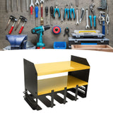 Power Tool Organizer 4 Slots Iron Structure Multifunctional Compact Drill Holder Wall Mount for Workshop Warehouse Yellow