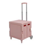 Collapsible Rolling Cart Easy Storage Strong Load Capacity Multifunctional Foldable Portable Shopping Trolley Wheel Box Red
