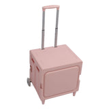 Collapsible Rolling Cart Easy Storage Strong Load Capacity Multifunctional Foldable Portable Shopping Trolley Wheel Box Red