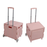 Collapsible Rolling Cart Easy Storage Strong Load Capacity Multifunctional Foldable Portable Shopping Trolley Wheel Box Red