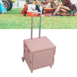Collapsible Rolling Cart Easy Storage Strong Load Capacity Multifunctional Foldable Portable Shopping Trolley Wheel Box Red