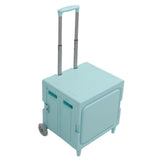 Collapsible Rolling Cart Easy Storage Strong Load Capacity Multifunctional Foldable Portable Shopping Trolley Wheel Box Green