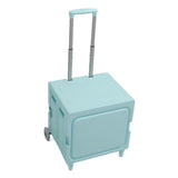 Collapsible Rolling Cart Easy Storage Strong Load Capacity Multifunctional Foldable Portable Shopping Trolley Wheel Box Green