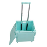 Collapsible Rolling Cart Easy Storage Strong Load Capacity Multifunctional Foldable Portable Shopping Trolley Wheel Box Green