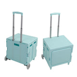 Collapsible Rolling Cart Easy Storage Strong Load Capacity Multifunctional Foldable Portable Shopping Trolley Wheel Box Green