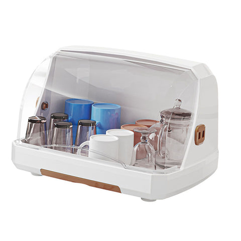Desktop Cup Storage Rack Dustproof Countertop Multipurpope Drying Rack with Lid for Glass Tea Cup Bowl Milk Bottles Brown In Australia - Darrahopens