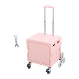 Darrahopens Tools > Tools Storage > Utility Trolleys Portable Rolling Crate Thickened Strong Load Bearing PP Iron Aluminum with 8 Wheels Mobile Folding Cart for Shopping Courier Pickups Pink In Australia - Darrahopens