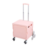 Darrahopens Tools > Tools Storage > Utility Trolleys Portable Rolling Crate Thickened Strong Load Bearing PP Iron Aluminum with 8 Wheels Mobile Folding Cart for Shopping Courier Pickups Pink In Australia - Darrahopens