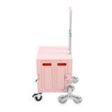Darrahopens Tools > Tools Storage > Utility Trolleys Portable Rolling Crate Thickened Strong Load Bearing PP Iron Aluminum with 8 Wheels Mobile Folding Cart for Shopping Courier Pickups Pink In Australia - Darrahopens