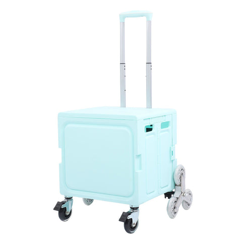 Portable Rolling Crate Thickened Strong Load Bearing PP Iron Aluminum with 8 Wheels Mobile Folding Cart for Shopping Courier Pickups Green In Australia - Darrahopens