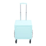 Portable Rolling Crate Thickened Strong Load Bearing PP Iron Aluminum with 8 Wheels Mobile Folding Cart for Shopping Courier Pickups Green
