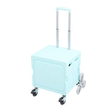 Portable Rolling Crate Thickened Strong Load Bearing PP Iron Aluminum with 8 Wheels Mobile Folding Cart for Shopping Courier Pickups Green