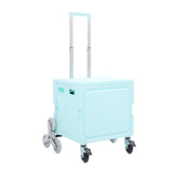 Portable Rolling Crate Thickened Strong Load Bearing PP Iron Aluminum with 8 Wheels Mobile Folding Cart for Shopping Courier Pickups Green