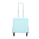 Portable Rolling Crate Thickened Strong Load Bearing PP Iron Aluminum with 8 Wheels Mobile Folding Cart for Shopping Courier Pickups Green