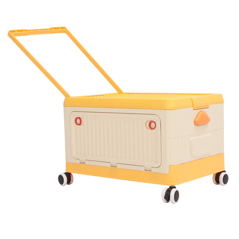 Rolling Toy Storage Bin Toy Storage Organizer Bin with Lid Wheels Children Building Blocks Organizer Orange In Australia - Darrahopens
